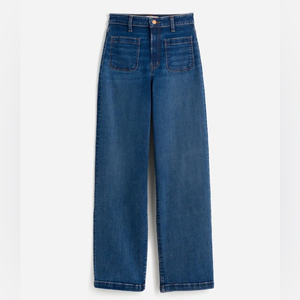 Madewell the curvy emmett wide leg Jean patch pocket edition